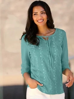 T-shirt à manches 3/4 pur coton