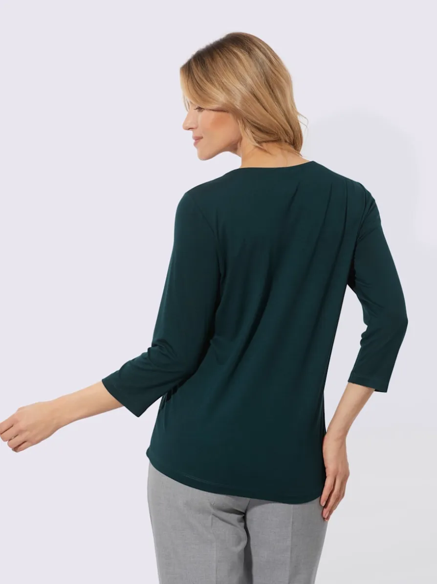 T-shirt à manches 3/4 velours élastique brillant