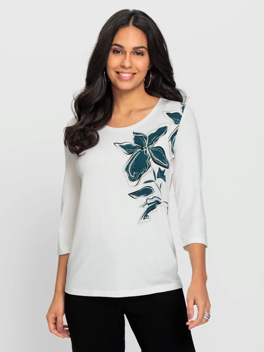 T-shirt à manches 3/4 viscose