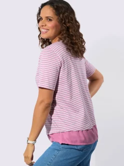 T-shirt rayé aspect 2 en 1