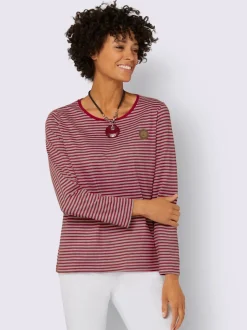 T-shirt rayé détails en qualité lisse