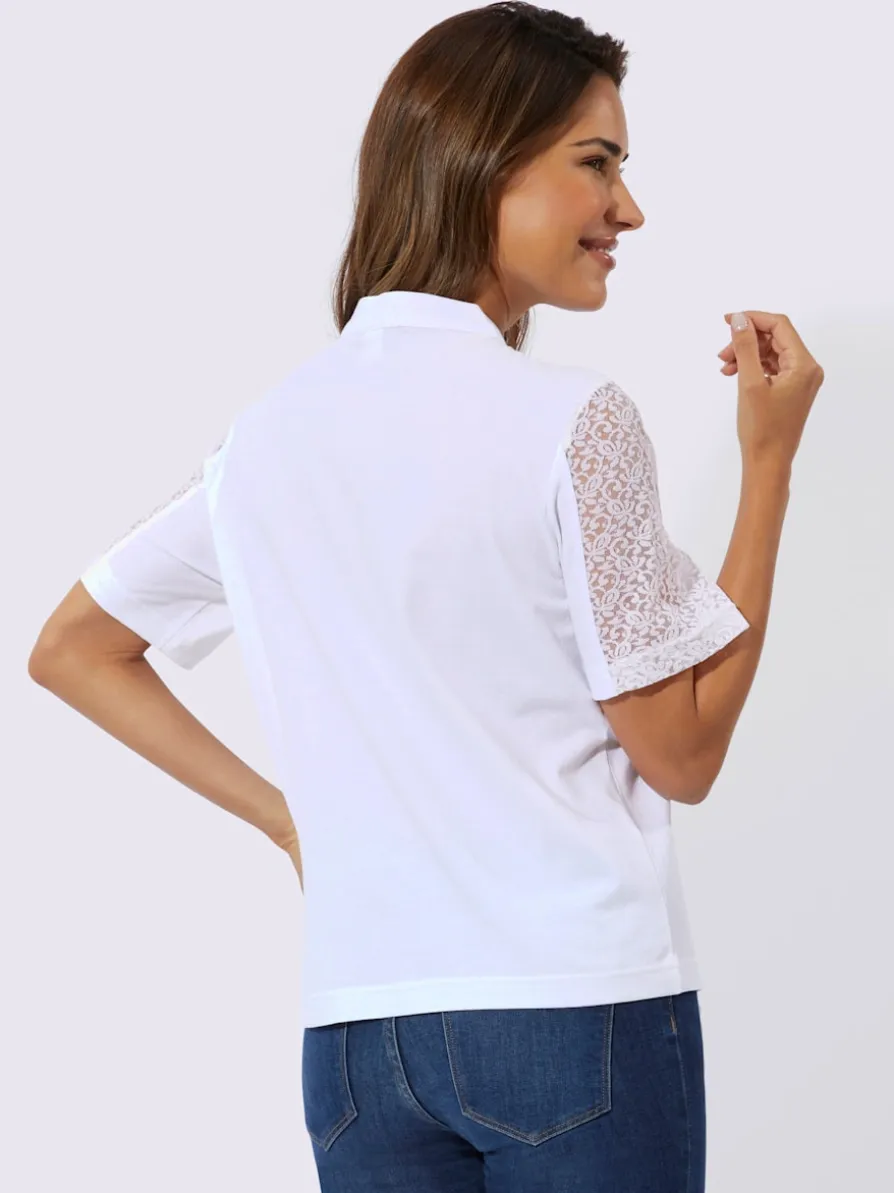 T-shirt traditionnel dentelle fleurie romantique