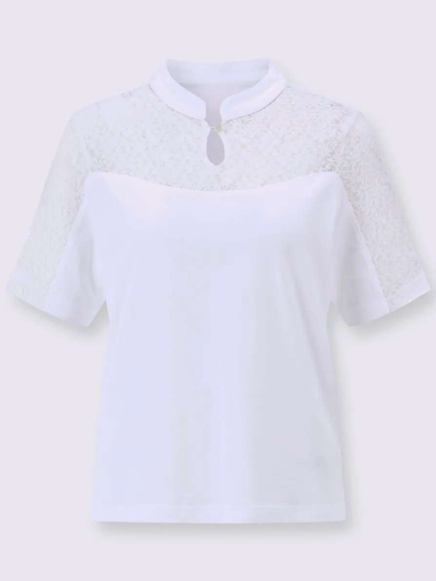 T-shirt traditionnel dentelle fleurie romantique