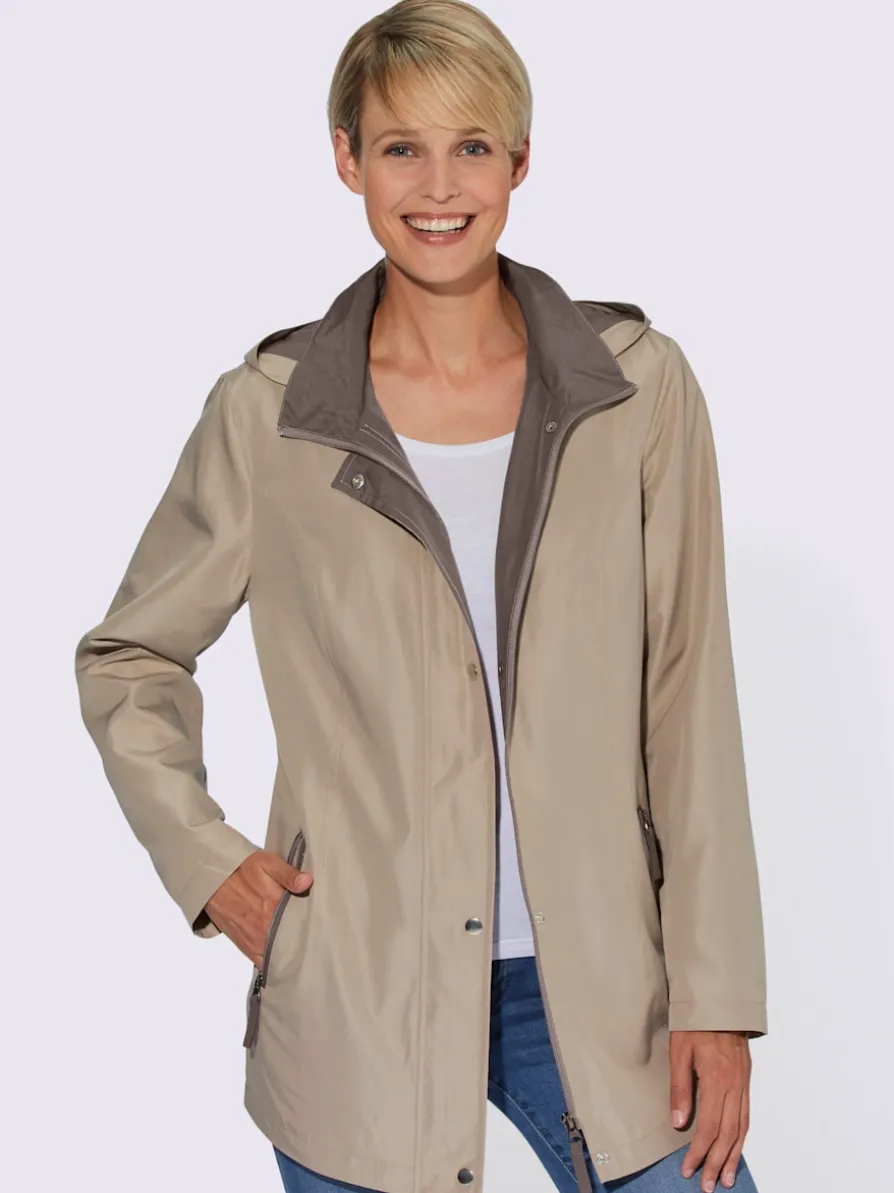 Veste doublure contrasté glissière et boutonnière