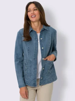 Veste en jean poches décoratives