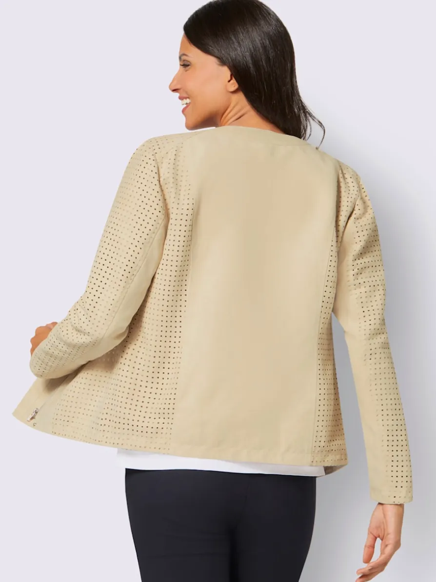 Veste en synthétique imitation velours douce découpée au laser