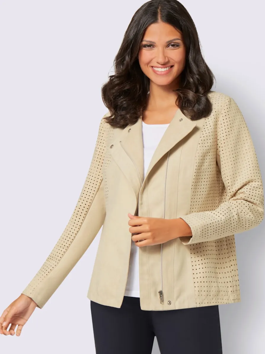 Veste en synthétique imitation velours douce découpée au laser