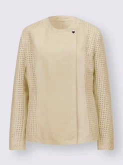 Veste en synthétique imitation velours douce découpée au laser