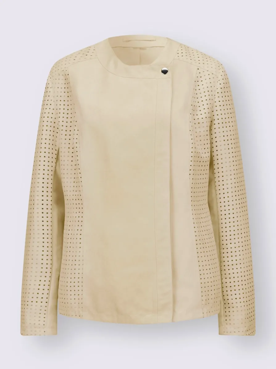 Veste en synthétique imitation velours douce découpée au laser