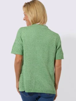 Veste en tricot ajouré fils chinés