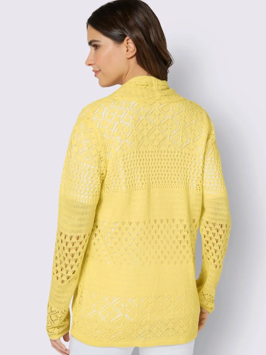 Veste en tricot ajouré motif ajouré intégral