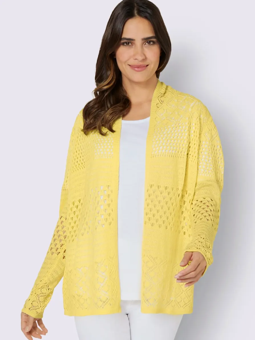 Veste en tricot ajouré motif ajouré intégral