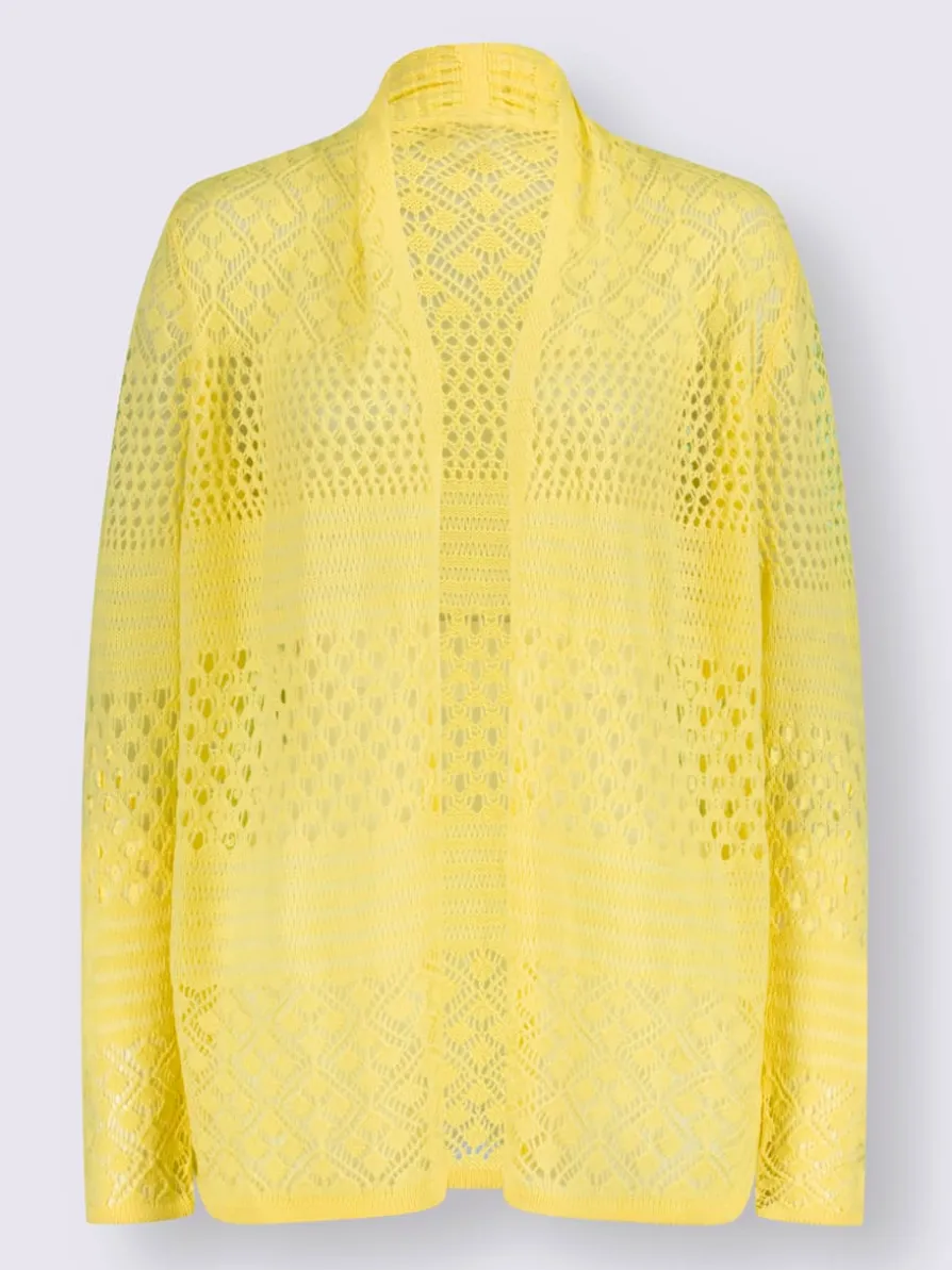 Veste en tricot ajouré motif ajouré intégral