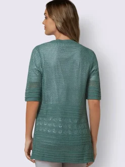 Veste en tricot ajouré motif ajouré intégral