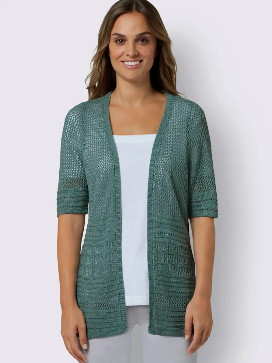 Veste en tricot ajouré motif ajouré intégral