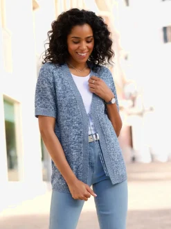 Veste en tricot ajouré motif ajouré léger