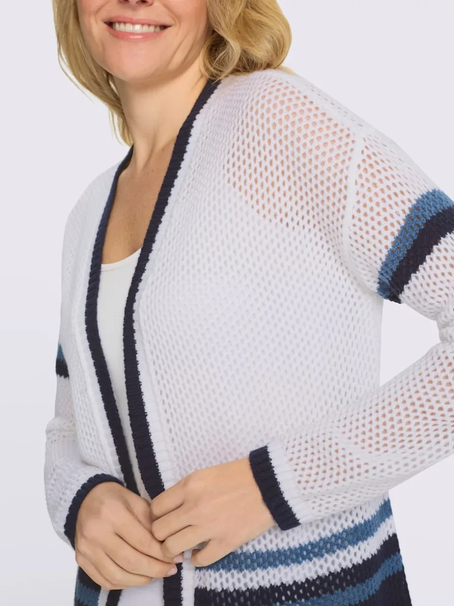 Veste en tricot ajouré motif ajouré léger