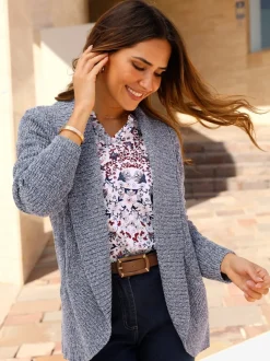 Veste en tricot col châle mode