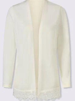 Veste en tricot dentelle à l'ourlet