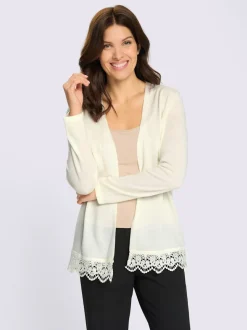 Veste en tricot dentelle à l'ourlet