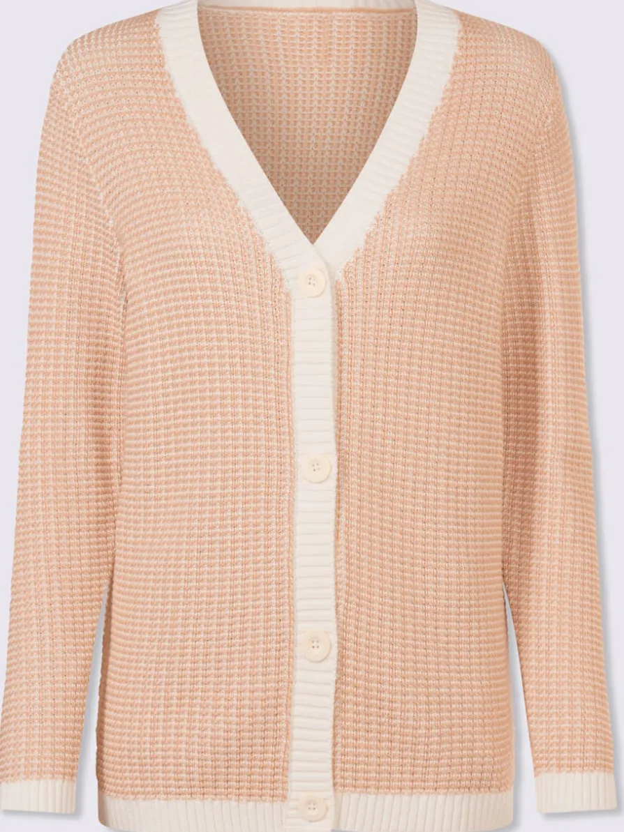 Veste en tricot encolure en v côtelée
