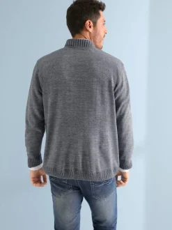 Veste en tricot fermeture à glissière pratique
