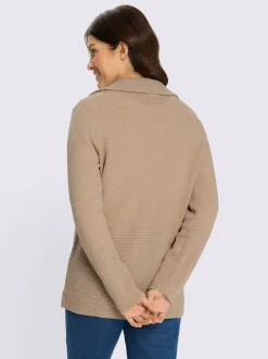 Veste en tricot fil argenté brillant couleur argenté