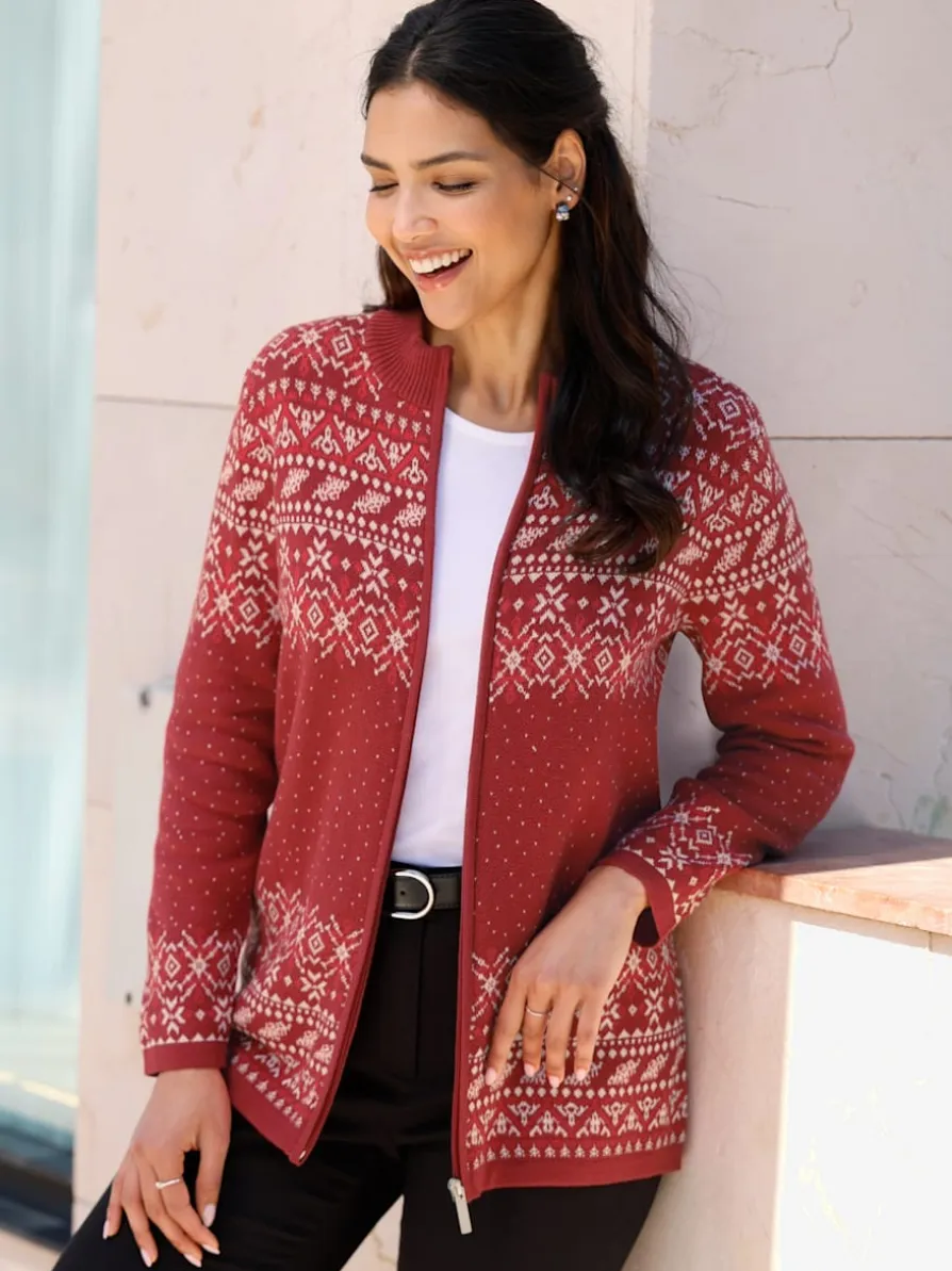 Veste en tricot jacquard superbe tricot jacquard