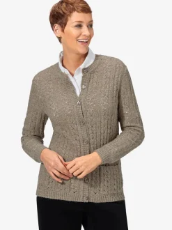 Veste en tricot à motif élégant poches