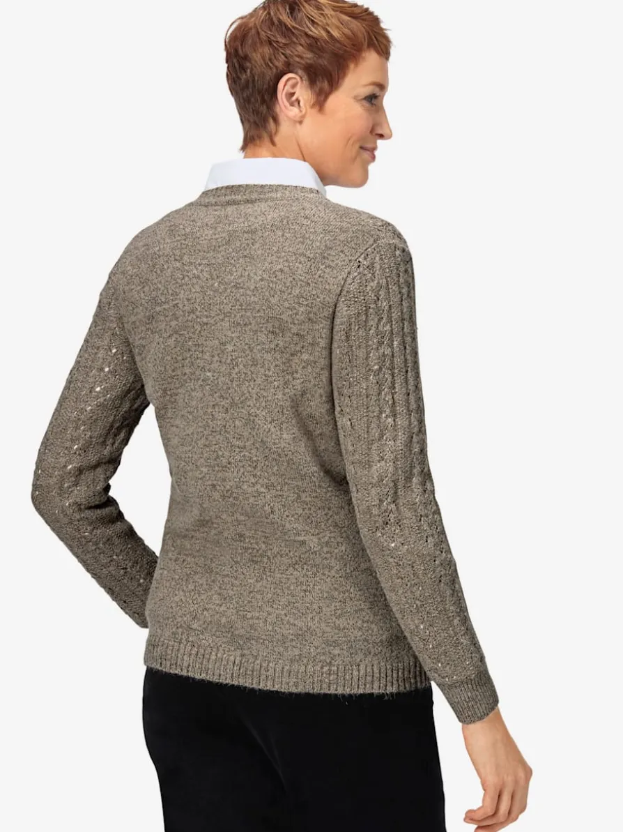 Veste en tricot à motif élégant poches
