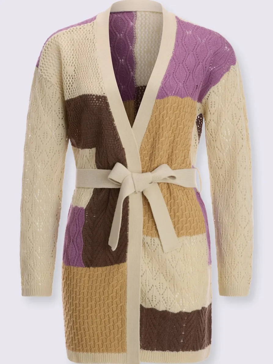 Veste en tricot motif tricoté tendance