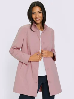 Veste longue boutons imitation corne