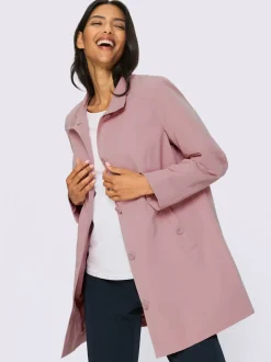 Veste longue boutons imitation corne