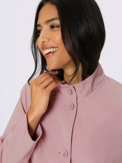 Veste longue boutons imitation corne