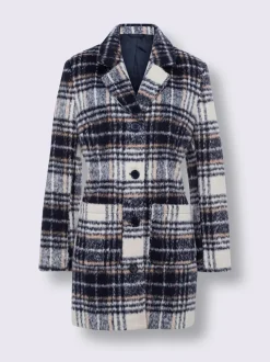 Veste longue col à revers à effet affinant