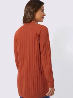 Veste longue en tricot aspect côtelé mode