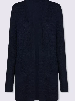 Veste longue en tricot coupe ouverte affinante