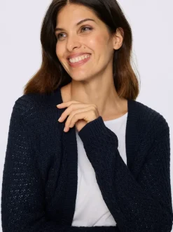 Veste longue en tricot coupe ouverte affinante