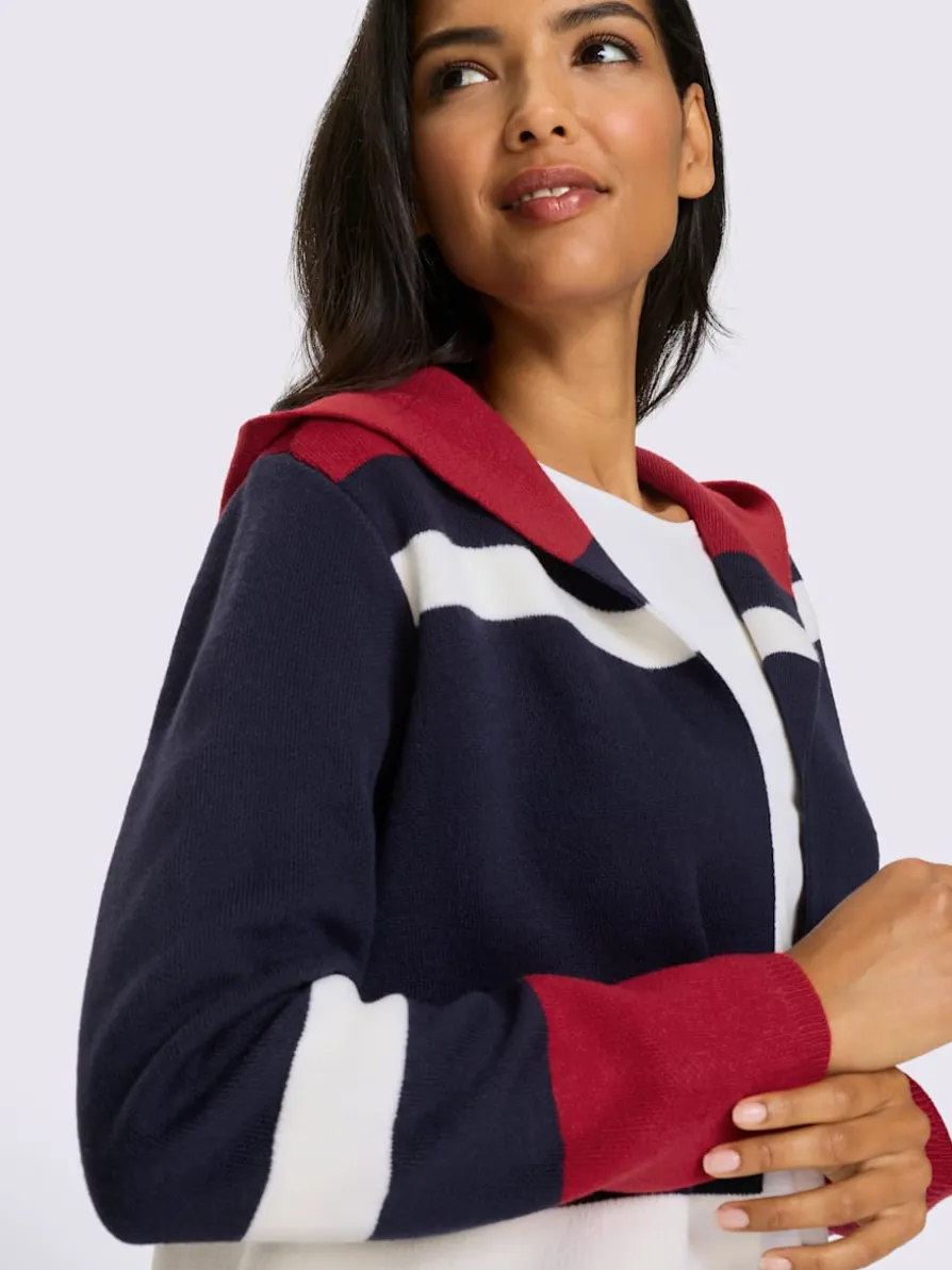 Veste longue en tricot forme ouverte et longue tendance