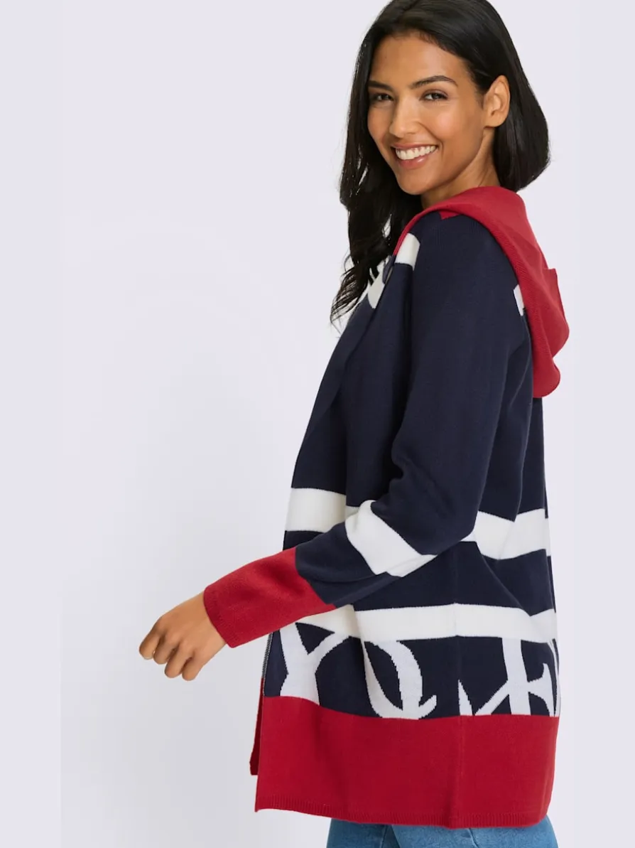 Veste longue en tricot forme ouverte et longue tendance