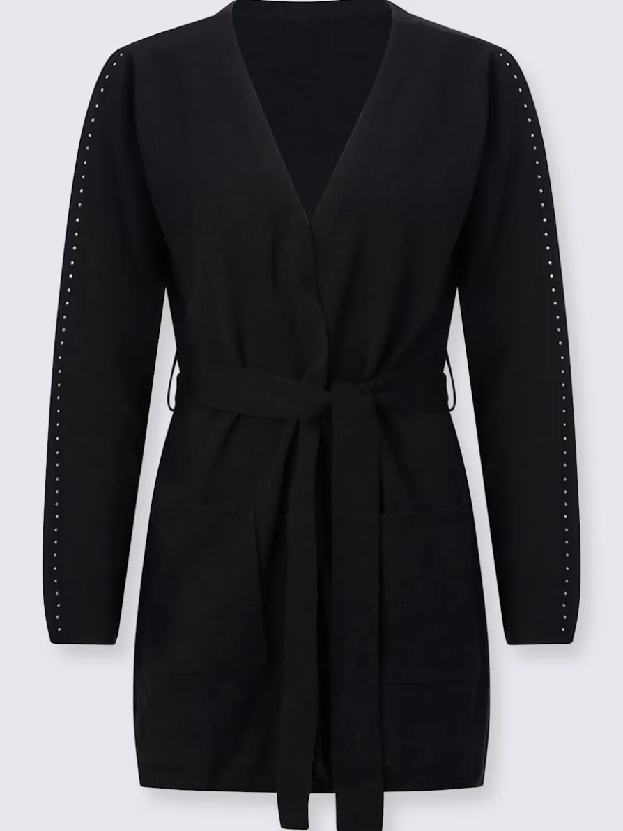 Veste longue en tricot forme ouverte et longue tendance
