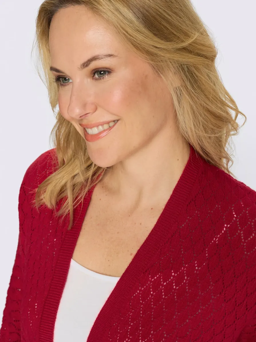 Veste longue en tricot manches chauve-souris 3/4
