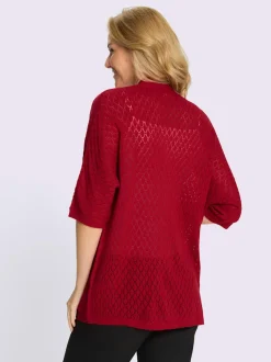 Veste longue en tricot manches chauve-souris 3/4
