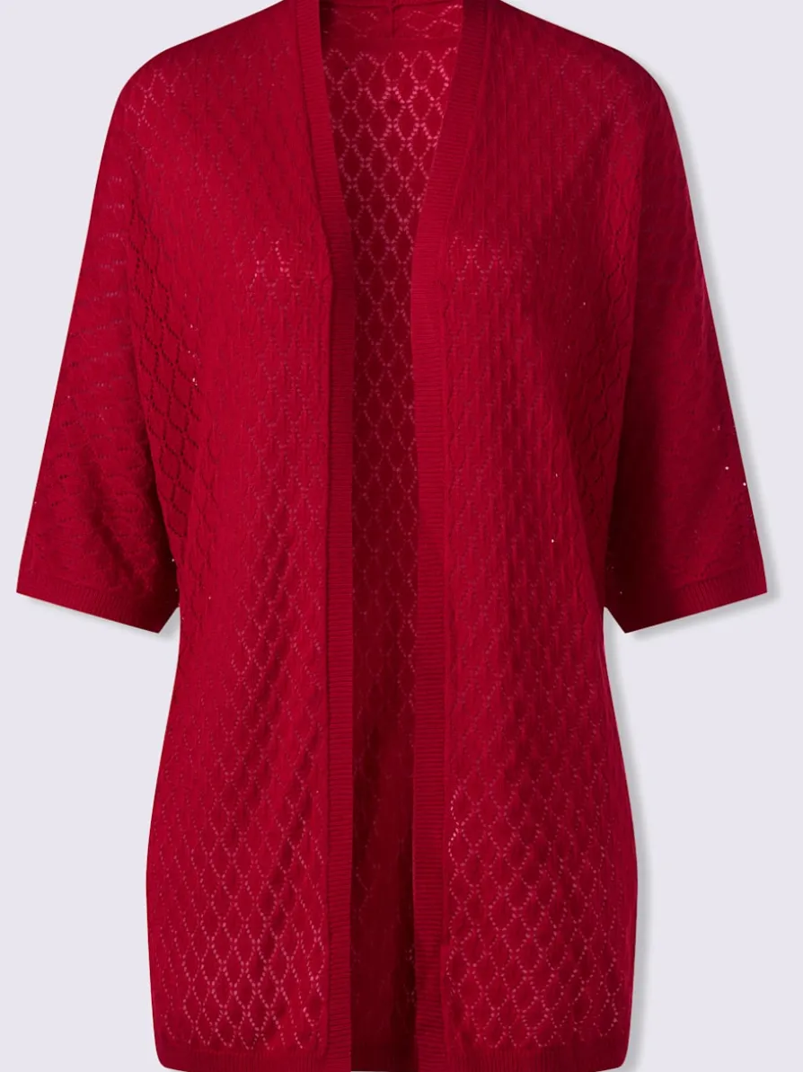 Veste longue en tricot manches chauve-souris 3/4