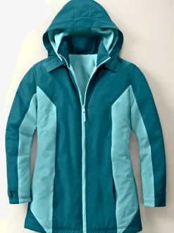 Veste microfibre col à revers montant avec capuche amovible