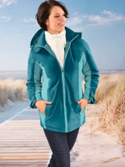 Veste microfibre col à revers montant avec capuche amovible